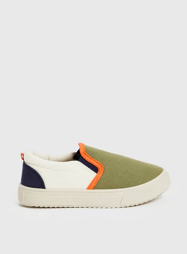 Khaki Colour Block Skater Trainers 7 Infant